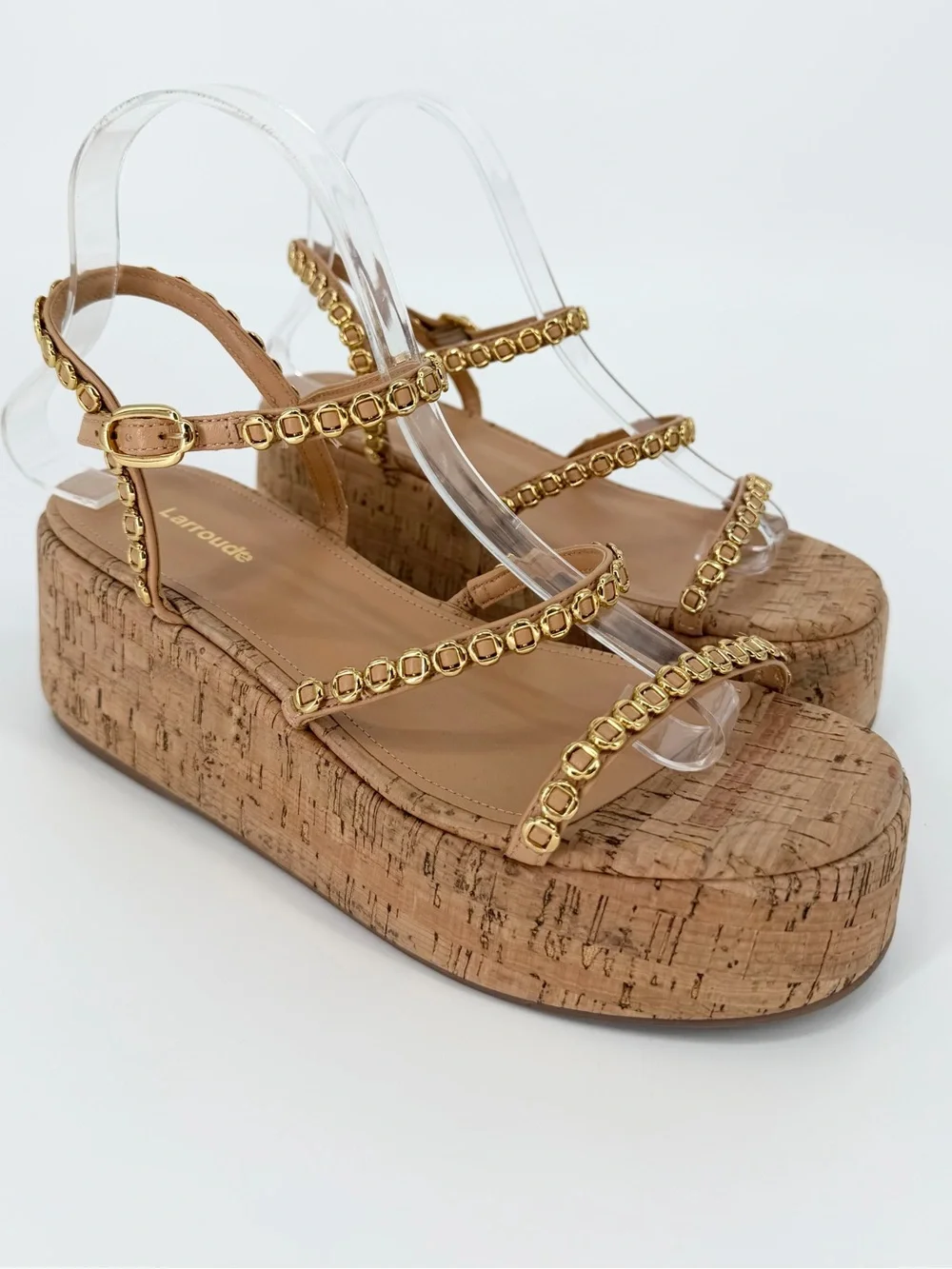 Larroudé Gio Milanina Flatform Sandal Cork